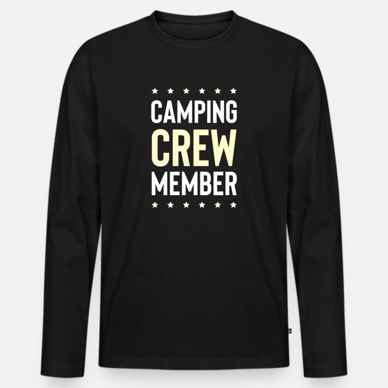 Camping Crew - Männer Premium Bio Langarmshirt - Schwarz