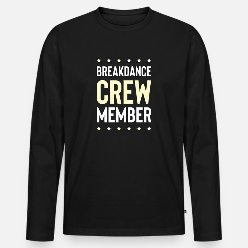 Breakdance Crew - Männer Premium Bio Langarmshirt - Schwarz