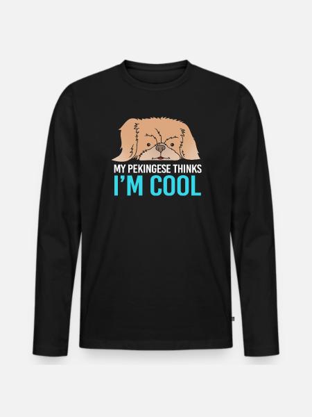 Pekingese Peningese - Men's Premium Organic Long Sleeve Shirt - black