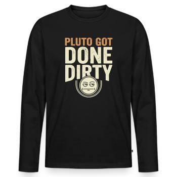 Pluto Justice for Pluto Never forget Pluto - Men's Premium Organic Long Sleeve Shirt - black - Front - Nico (187cm)