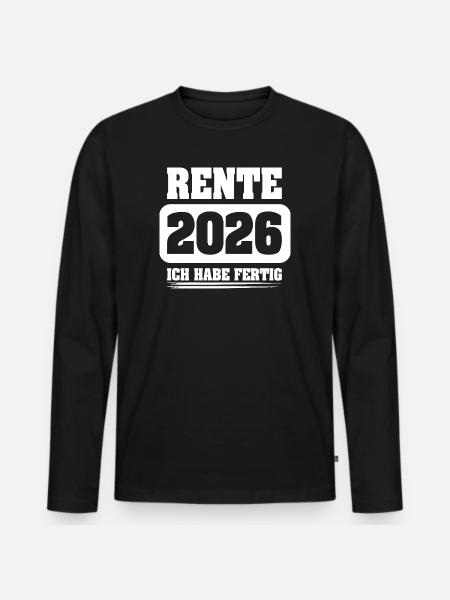Rente 2026 - Männer Premium Bio Langarmshirt - Schwarz