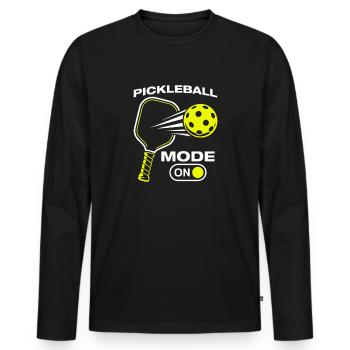 Pickleball Mode on lustiges Pickleball Spieler - Männer Premium Bio Langarmshirt - Schwarz - Vorne - Nico (187cm)