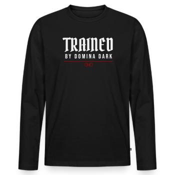 Entraîné par Domina Dark – Identité de soumission - T-shirt manches longues Premium bio Homme - noir - Devant - Nico (187cm)