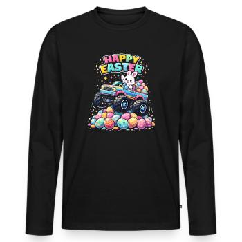 Osterhasen Monstertruck Fiesta - Männer Premium Bio Langarmshirt - Schwarz - Vorne - Nico (187cm)