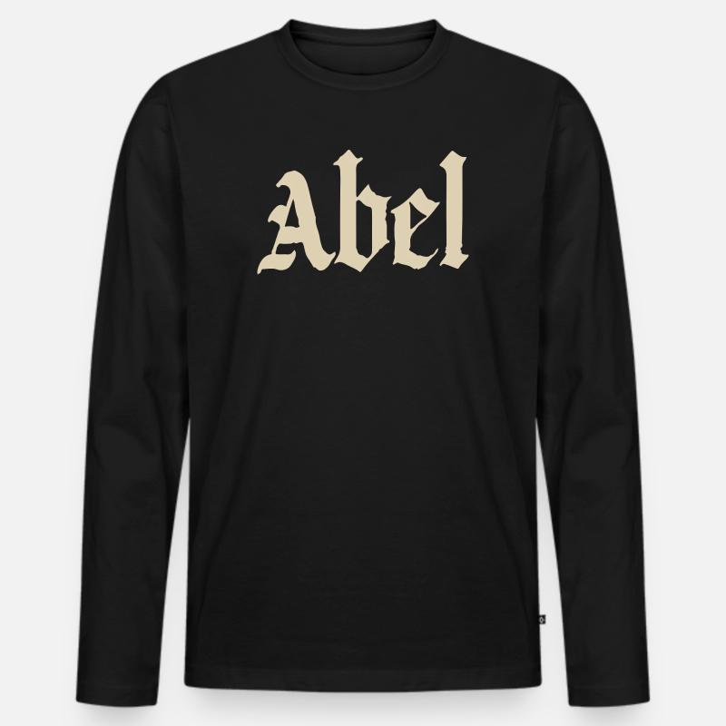 Abel Gothic Script - Men's Premium Organic Long Sleeve Shirt - black