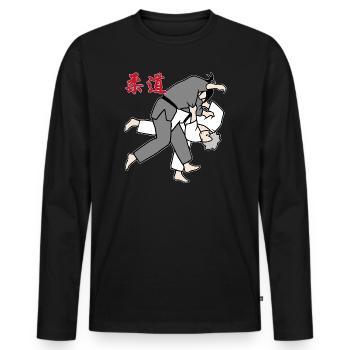 Judo - Uchi mata - Männer Premium Bio Langarmshirt - Schwarz - Vorne - Nico (187cm)