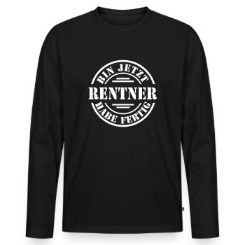 Rente 2026 - T-shirt manches longues Premium bio Homme - noir - Devant - Nico (187cm)