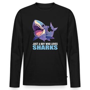 Sharks Shark - Men's Premium Organic Long Sleeve Shirt - black - Front - Nico (187cm)