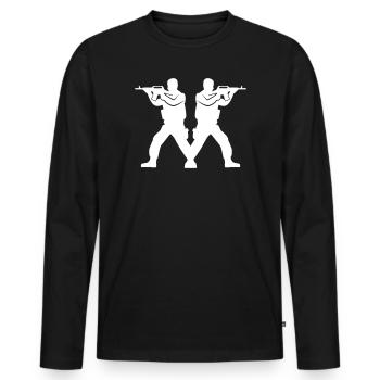 Soldier Icon - Men's Premium Organic Long Sleeve Shirt - black - Front - Nico (187cm)