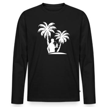 Silhouette de fête des palmiers - T-shirt manches longues Premium bio Homme - noir - Devant - Nico (187cm)