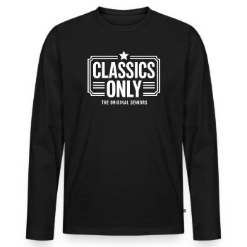 Classiques uniquement : Insigne original des terminales - T-shirt manches longues Premium bio Homme - noir - Devant - Nico (187cm)