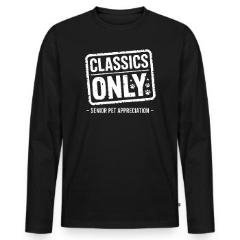 Nur Klassiker Senior Pet - Männer Premium Bio Langarmshirt - Schwarz - Vorne - Nico (187cm)