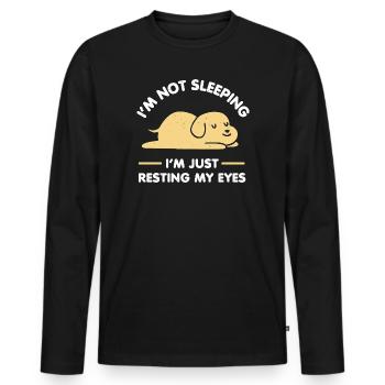 Just Resting My Eyes - Men's Premium Organic Long Sleeve Shirt - black - Front - Nico (187cm)