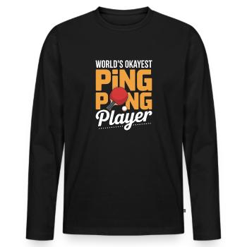 Le joueur de ping-pong le plus correct du monde Plus drôle - T-shirt manches longues Premium bio Homme - noir - Devant - Nico (187cm)