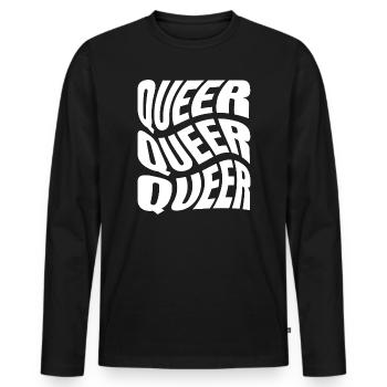 -2026-_LGBTQ_Queer_Queer_Queer_1 - Männer Premium Bio Langarmshirt - Schwarz - Vorne - Nico (187cm)