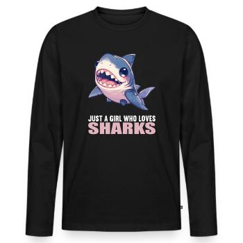 Sharks Shark - Men's Premium Organic Long Sleeve Shirt - black - Front - Nico (187cm)