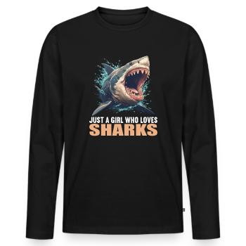 Sharks Shark - Men's Premium Organic Long Sleeve Shirt - black - Front - Nico (187cm)