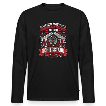 Romantische Ausflüge Schießstand - Männer Premium Bio Langarmshirt - Schwarz - Vorne - Nico (187cm)