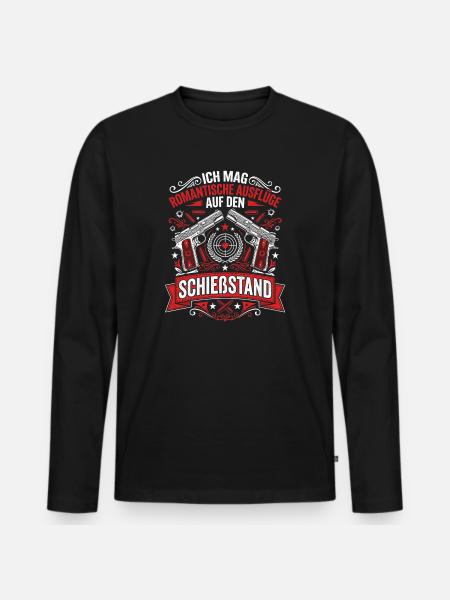 Romantische Ausflüge Schießstand - Männer Premium Bio Langarmshirt - Schwarz