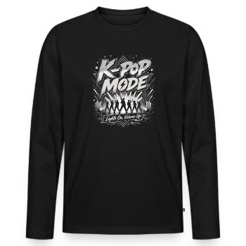 Motif de concert de mode K-Pop - T-shirt manches longues Premium bio Homme - noir - Devant - Nico (187cm)
