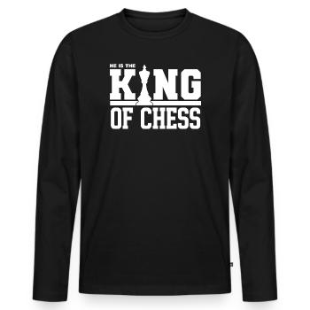 He is the King of Chess Game - König von Schach - Männer Premium Bio Langarmshirt - Schwarz - Vorne - Nico (187cm)