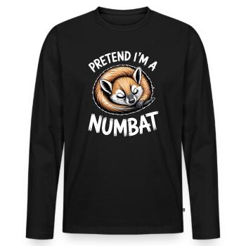 Dictons Numbat Numbat Drôle Drôle de Numbat Cadeau - T-shirt manches longues Premium bio Homme - noir - Devant - Nico (187cm)