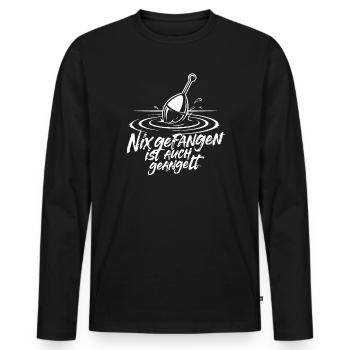 Angeln mit Humor - Männer Premium Bio Langarmshirt - Schwarz - Vorne - Nico (187cm)