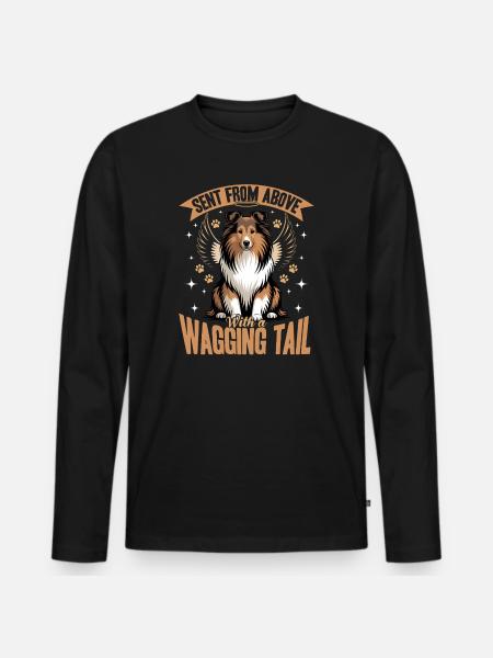 Shetland Sheepdog Sheltie Dog Breed - Men's Premium Organic Long Sleeve Shirt - black