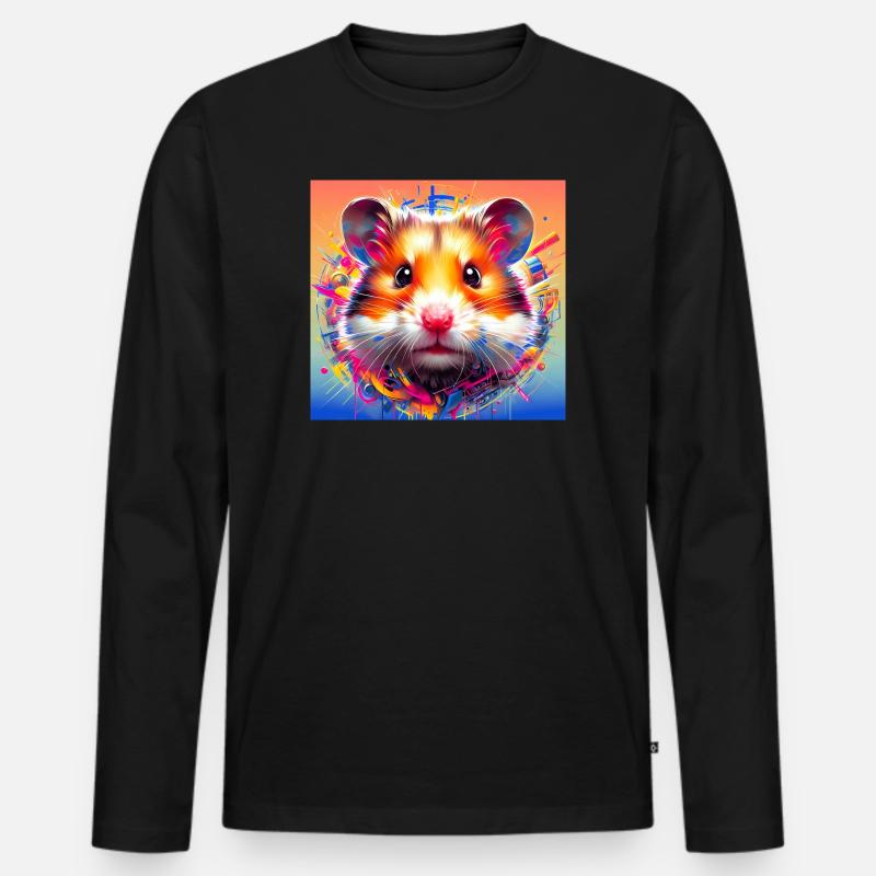 Hamster - Männer Premium Bio Langarmshirt - Schwarz