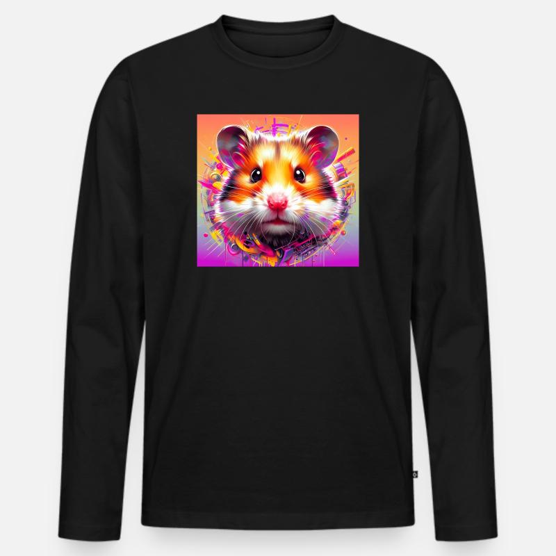 Hamster - Männer Premium Bio Langarmshirt - Schwarz