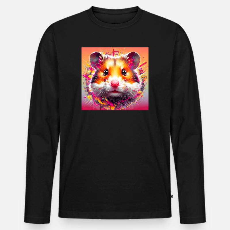 Hamster - Männer Premium Bio Langarmshirt - Schwarz