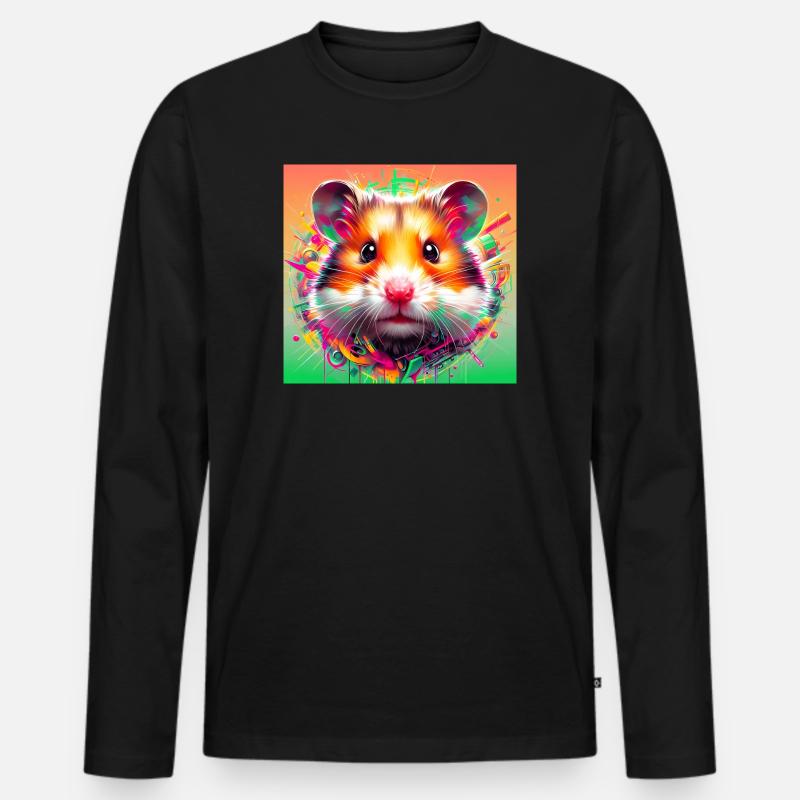 Hamster - Männer Premium Bio Langarmshirt - Schwarz