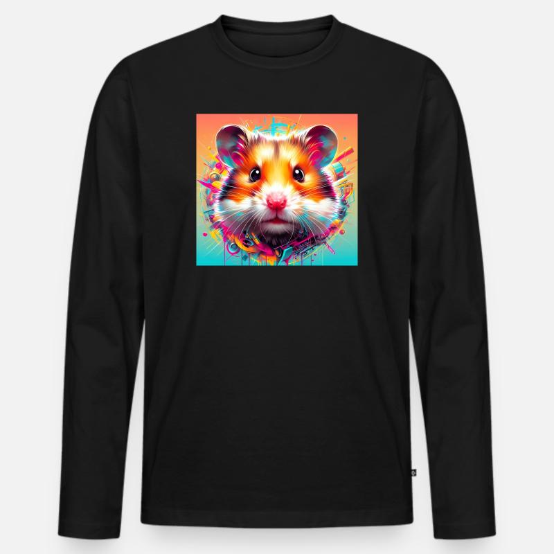 Hamster - Männer Premium Bio Langarmshirt - Schwarz
