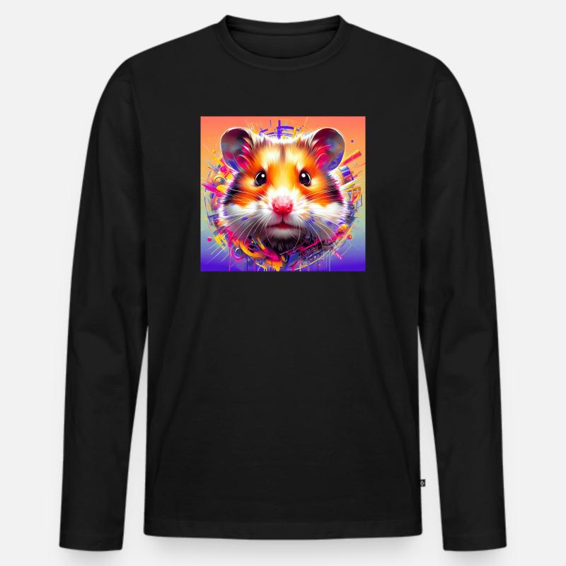 Hamster - Männer Premium Bio Langarmshirt - Schwarz