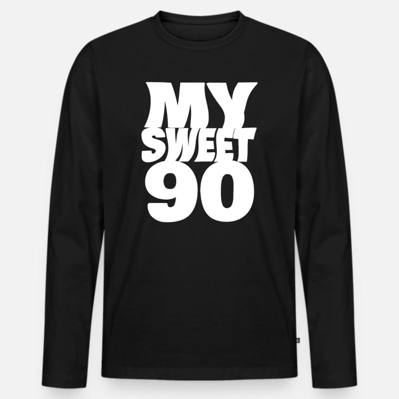 Suess 90 - Männer Premium Bio Langarmshirt - Schwarz