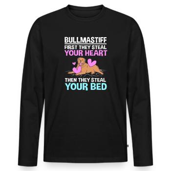 Bullmastiff - T-shirt manches longues Premium bio Homme - noir - Devant - Nico (187cm)