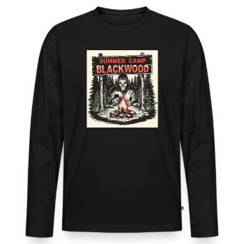 Camp Blackwood – Summer Camp Slasher - Männer Premium Bio Langarmshirt - Schwarz - Vorne - Nico (187cm)