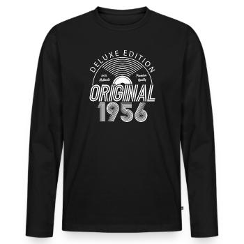 70. Geburtstag, 70 Jahre - Männer Premium Bio Langarmshirt - Schwarz - Vorne - Nico (187cm)