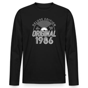 40e anniversaire, 40 ans - T-shirt manches longues Premium bio Homme - noir - Devant - Nico (187cm)