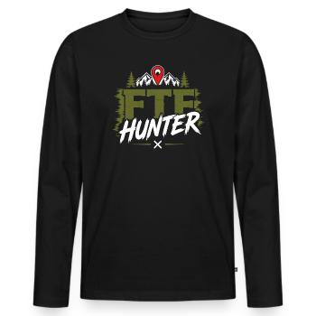FTE Hunter en plein air - T-shirt manches longues Premium bio Homme - noir - Devant - Nico (187cm)