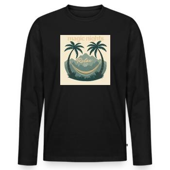 magic_nights_-_1 - T-shirt manches longues Premium bio Homme - noir - Devant - Nico (187cm)