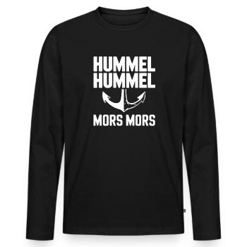  Hummel Hummel Mors Mors Anker Hamburg Spruch - Männer Premium Bio Langarmshirt - Schwarz - Vorne - Nico (187cm)