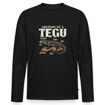 Die Anatomie eines Tegus - Männer Premium Bio Langarmshirt - Schwarz - Vorne - Nico (187cm)