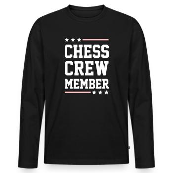 Équipe d’échecs - T-shirt manches longues Premium bio Homme - noir - Devant - Nico (187cm)
