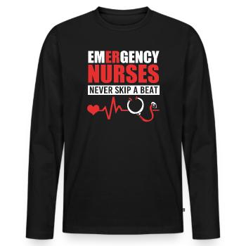 Notfall Krankenschwester - Männer Premium Bio Langarmshirt - Schwarz - Vorne - Nico (187cm)