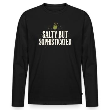 Olive Girl Martini Olive Méditerranée - T-shirt manches longues Premium bio Homme - noir - Devant - Nico (187cm)