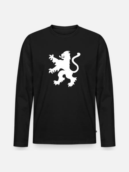 Niederlande - Nederland - Netherlands - Lion Löwe - Men's Premium Organic Long Sleeve Shirt - black