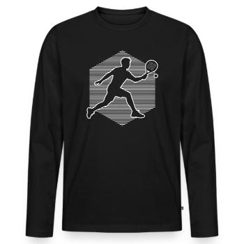 Les fans de padel et le padel vont de pair - T-shirt manches longues Premium bio Homme - noir - Devant - Nico (187cm)