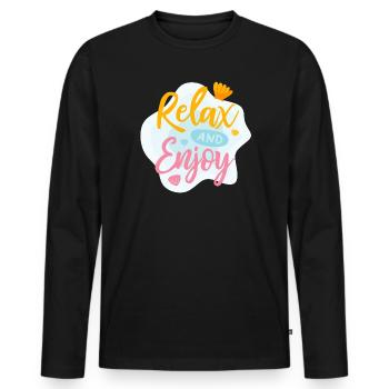 Détendez-vous et profitez des vacances d’été - T-shirt manches longues Premium bio Homme - noir - Devant - Nico (187cm)