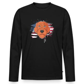Chien Griffon - T-shirt manches longues Premium bio Homme - noir - Devant - Nico (187cm)